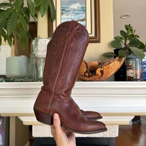 J. Chisholm Western Cowgirl Boots Size 6.5 Medium Brown
